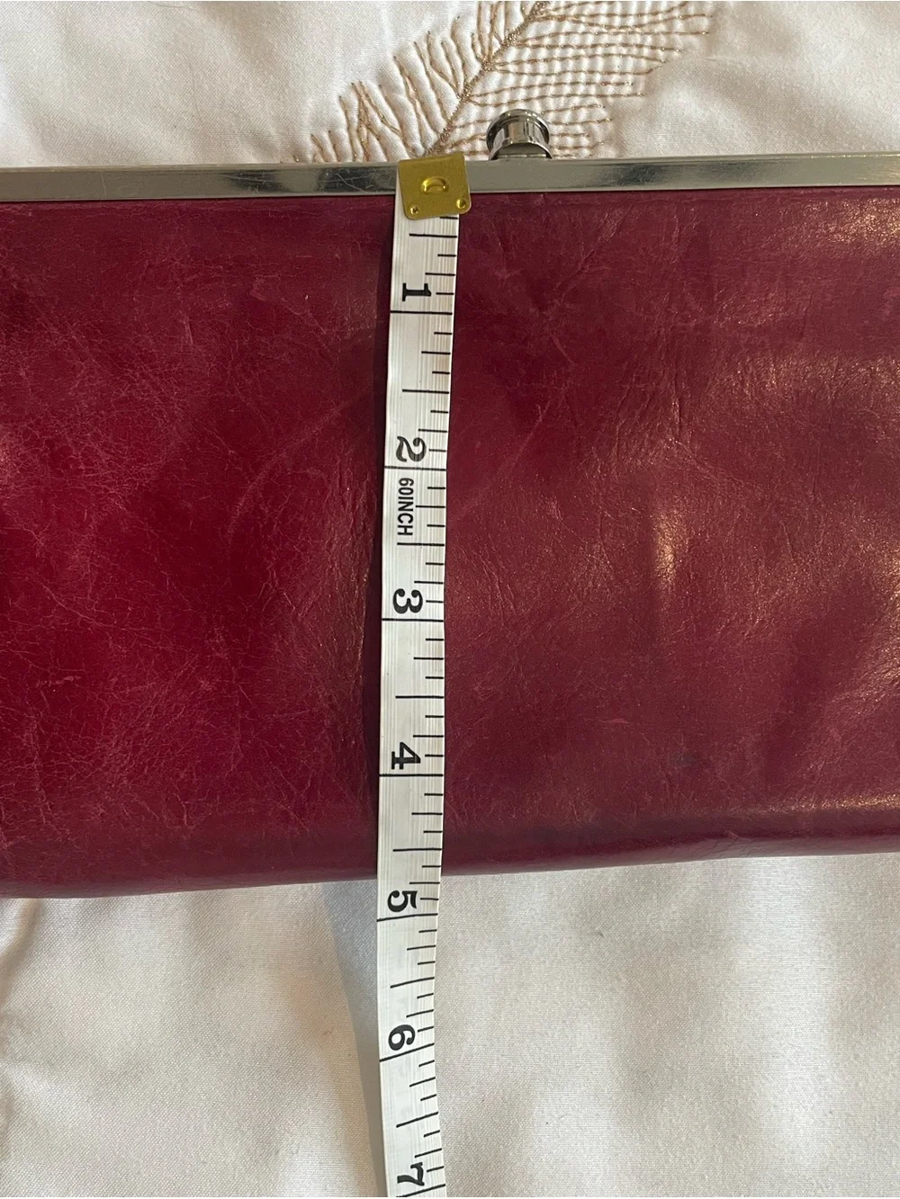 HOBO Burgundy Leather Frame Clasp Wallet